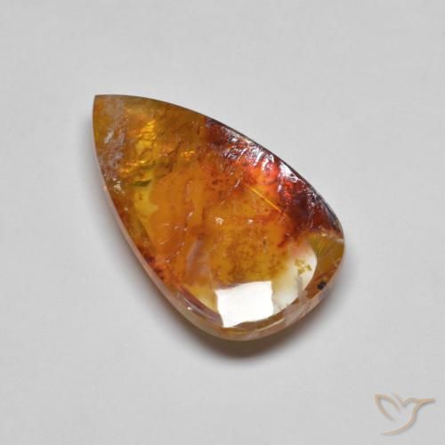 19.90ct Naturale Multicolore Quarzo con marcasite, Forma a pera, Trasparente