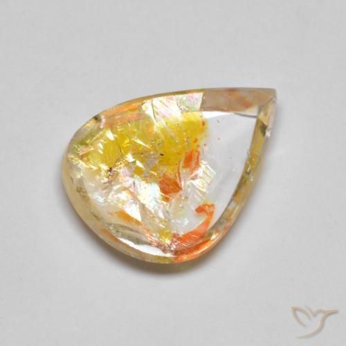 Quarzo con marcasite Multicolore naturale da 4.45 ct, Forma a pera, Trasparente