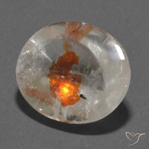 19.66ct Naturale Multicolore Quarzo Con Marcasite, Ovale, Trasparente