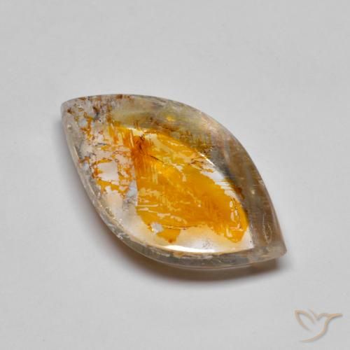 9.60ct Naturale Multicolore Quarzo con marcasite, Taglio a fantasia, Trasparente
