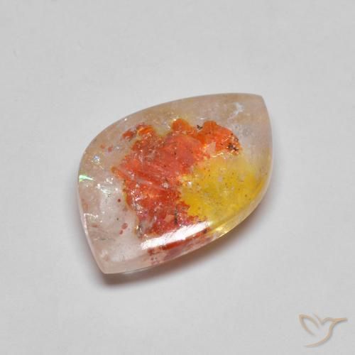 Quarzo con marcasite naturale multicolore da 5,96 ct, forma fantasia, trasparente