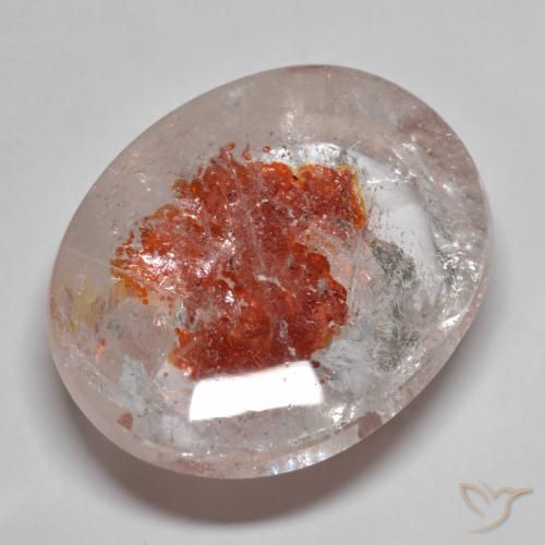 44.02ct Naturale Multicolore Quarzo Con Marcasite, Ovale, Trasparente