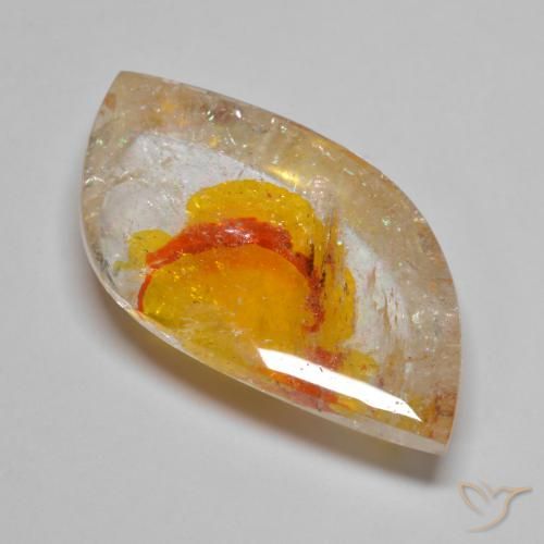 26.91ct Naturale Multicolore Quarzo con marcasite, Taglio a fantasia, Trasparente