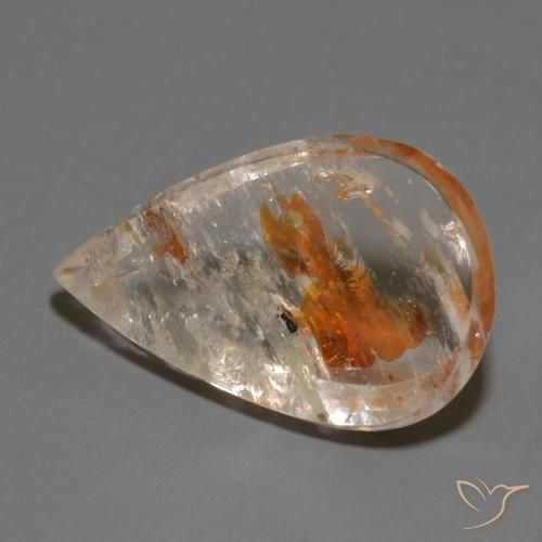 Quarzo con marcasite Multicolore naturale da 14.58 ct, Forma a pera, Trasparente