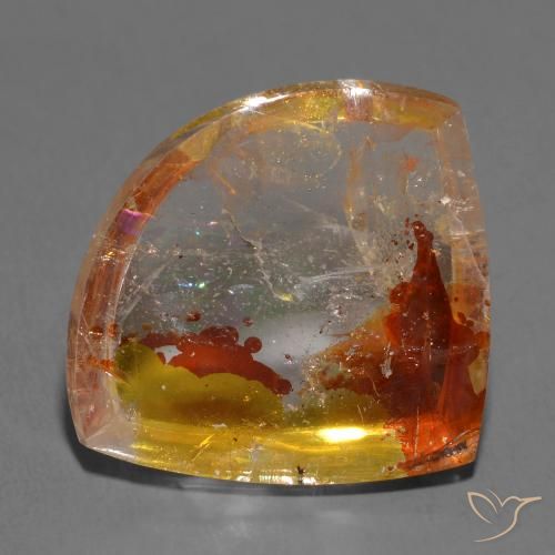 12.42ct Naturale Multicolore Quarzo Con Marcasite, Taglio a fantasia, Trasparente