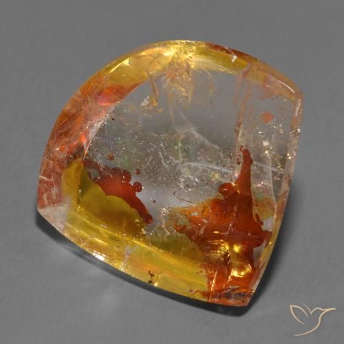 Quarzo con marcasite Multicolore naturale da 12.42 ct, Taglio a fantasia, Trasparente