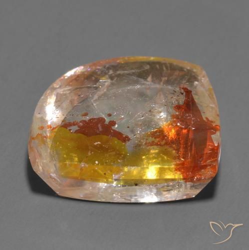 Quarzo con marcasite Multicolore naturale da 12.42 ct, Taglio a fantasia, Trasparente