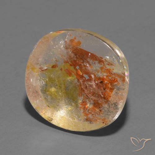 11.47ct Naturale Multicolore Quarzo con marcasite, Cuscino, Trasparente