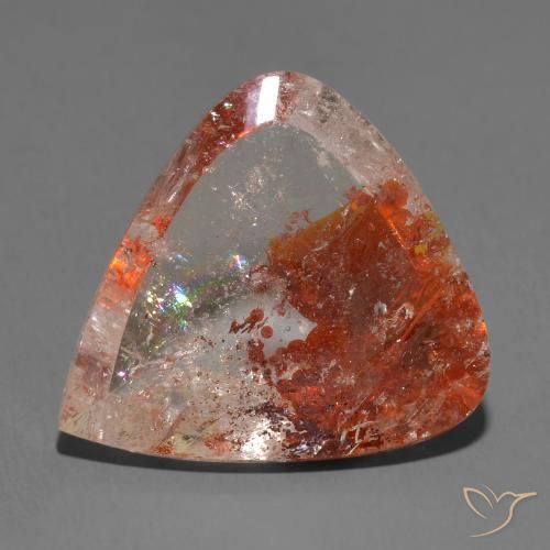 18.57ct Naturale Multicolore Quarzo con marcasite, Forma a pera, Trasparente