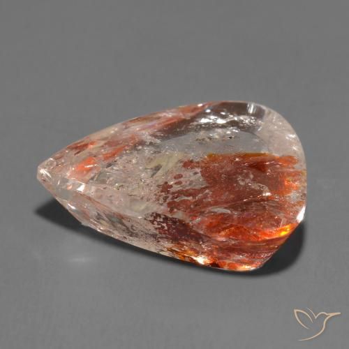 Quarzo con marcasite Multicolore naturale da 18.57 ct, Forma a pera, Trasparente