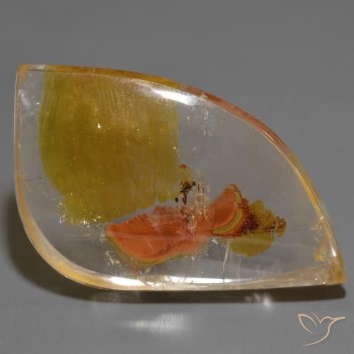 74.99ct Naturale Multicolore Quarzo Con Marcasite, Taglio a fantasia, Trasparente