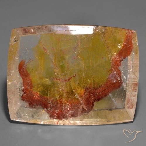 162.38ct Naturale Multicolore Quarzo con marcasite, Taglio a baguette, Trasparente