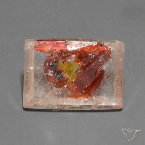 11.48ct Naturale Multicolore Quarzo Con Marcasite, Taglio a baguette, Trasparente