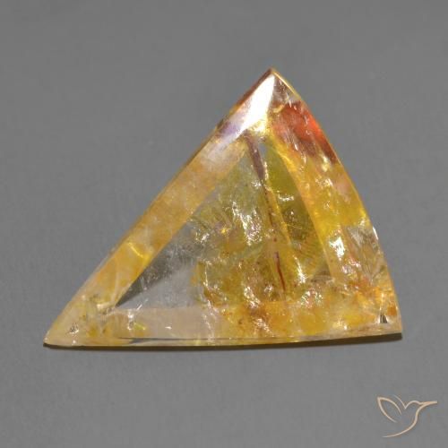 14.28ct Naturale Multicolore Quarzo Con Marcasite, Taglio trillion, Trasparente