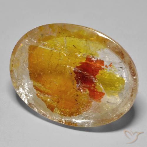 37.40ct Naturale Multicolore Quarzo Con Marcasite, Ovale, Trasparente