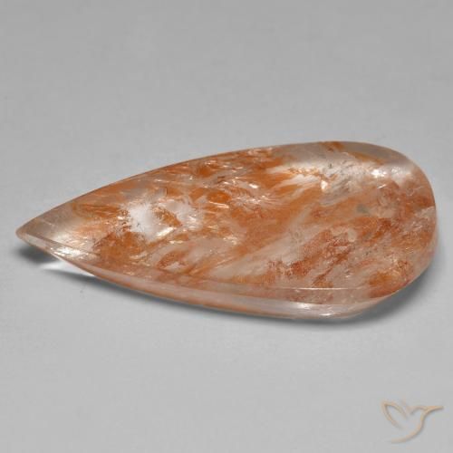 Quarzo con marcasite Arancione rossastra naturale da 26.01 ct, Forma a pera, Trasparente