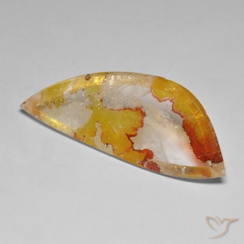 31.30ct Naturale Arancio-Oro Quarzo con marcasite, Taglio a fantasia, Trasparente