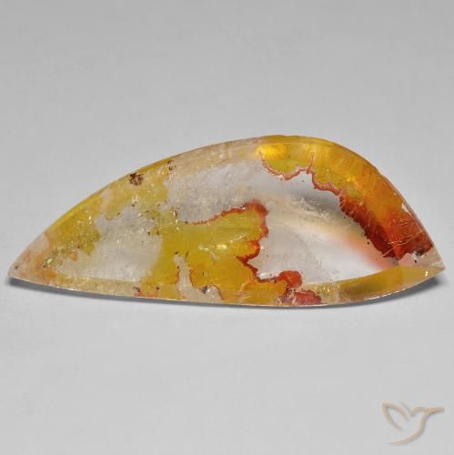 Quarzo con marcasite Arancio-Oro naturale da 31.30 ct, Taglio a fantasia, Trasparente