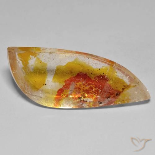 33.53ct Naturale Multicolore Quarzo con marcasite, Taglio a fantasia, Trasparente