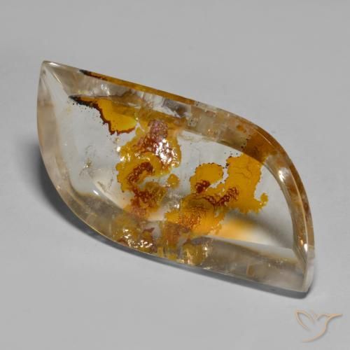 33.96ct Naturale Multicolore Quarzo Con Marcasite, Taglio a fantasia, Trasparente