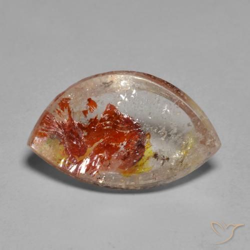 Quarzo con marcasite Multicolore naturale da 6.92 ct, Taglio a fantasia, Trasparente