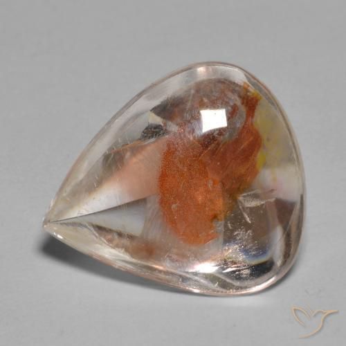 6.17ct Naturale Multicolore Quarzo Con Marcasite, Forma a pera, Trasparente