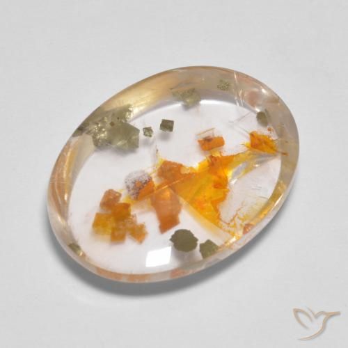 9.89ct Naturale Multicolore Quarzo Con Marcasite, Ovale, Trasparente
