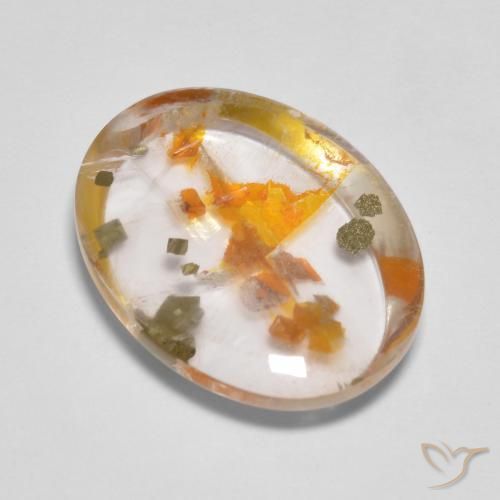 Quarzo con marcasite Multicolore naturale da 9.89 ct, Ovale, Trasparente