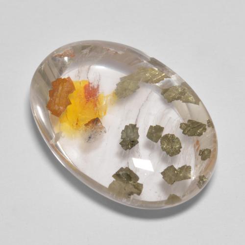 Quarzo Con Marcasite Multicolore naturale da 17.03 ct, Taglio ovale, Trasparente