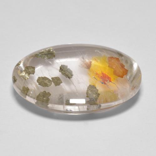 Quarzo Con Marcasite Multicolore naturale da 17.03 ct, Taglio ovale, Trasparente