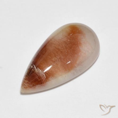 10.35ct Naturale Multicolore Quarzo con marcasite, Forma a pera, Traslucido