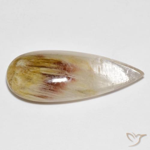 Quarzo con marcasite Multicolore naturale da 21.71 ct, Forma a pera, Trasparente