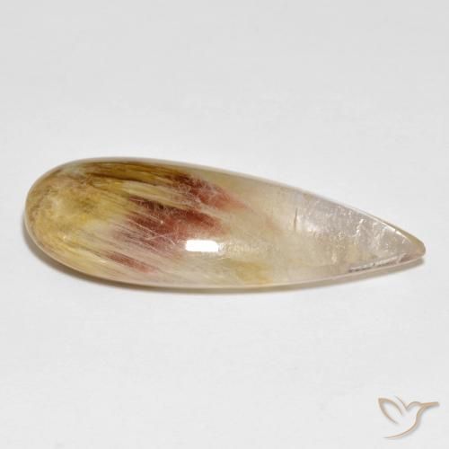 Quarzo con marcasite Multicolore naturale da 21.71 ct, Forma a pera, Trasparente