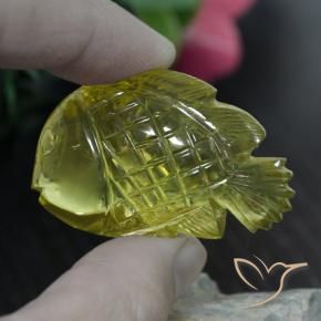 Quarzo Giallo medio naturale da 90.46 ct, Taglio a fantasia, Trasparente