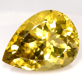 Quarzo naturale giallo da 126,30 ct, taglio a pera, IF
