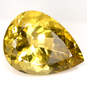 Quarzo naturale giallo da 126,30 ct, taglio a pera, IF