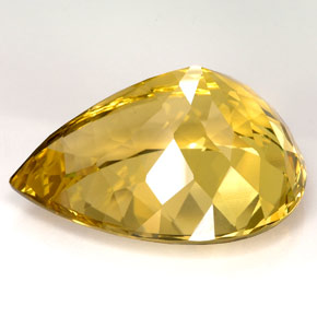 Quarzo naturale giallo da 126,30 ct, taglio a pera, IF