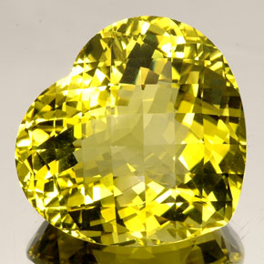 Quarzo naturale giallo da 77,27 ct, a forma di cuore, IF
