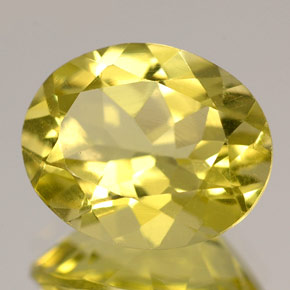 Quarzo naturale giallo da 4,07 ct, taglio ovale, VVS