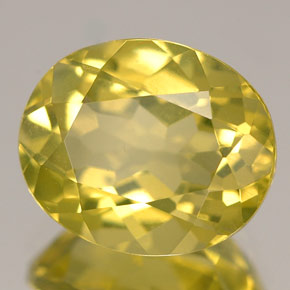 Quarzo naturale giallo da 3,61 ct, taglio ovale, VVS-VS