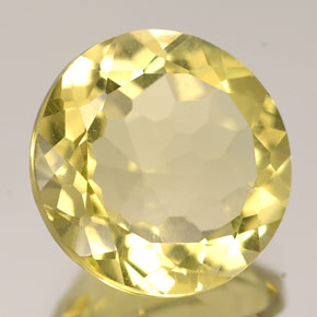 Quarzo naturale giallo da 5,16 ct, taglio rotondo, VVS