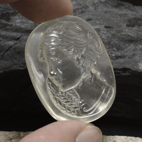 Quarzo naturale bianco da 74,59 ct, taglio ovale, trasparente