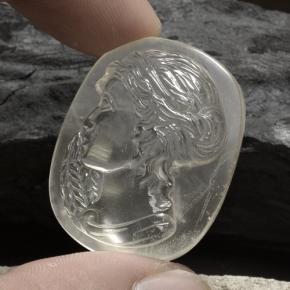 Quarzo naturale bianco da 74,59 ct, taglio ovale, trasparente
