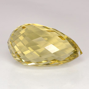 Quarzo naturale giallo da 22,59 ct, briolette, VS