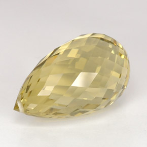 Quarzo naturale giallo da 15,28 ct, briolette, VVS-VS