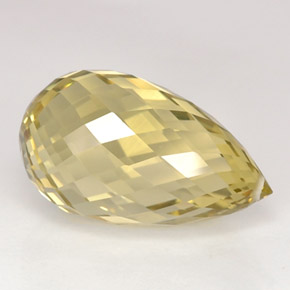 Quarzo naturale giallo da 15,28 ct, briolette, VVS-VS