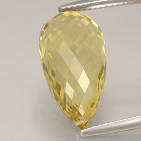 Quarzo Giallo limone naturale da 11.48 ct, Taglio briolette, VVS
