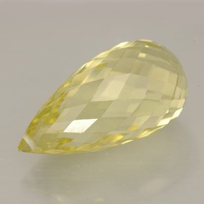 Quarzo naturale giallo da 12,08 ct, briolette, VVS-VS