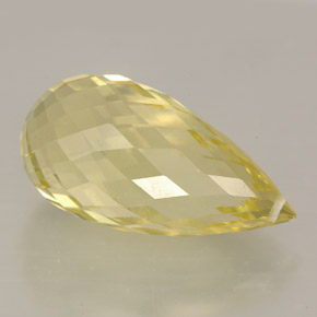 Quarzo naturale giallo da 12,08 ct, briolette, VVS-VS