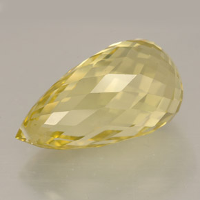 Quarzo naturale giallo da 12,38 ct, briolette, IF